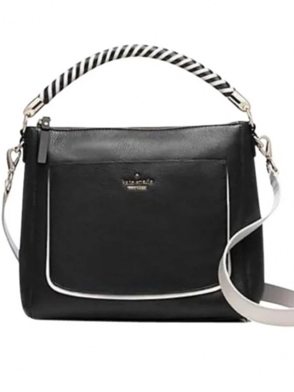 Kate Spade Black & White Leather Cross Body/Satchel